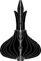 een zwart en wit tekening van een groot vaas vector