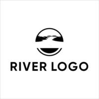 rivier- monteren vallei logo ontwerp vector