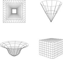 wireframe futuristische vorm met abstract ontwerp. vector illustratie