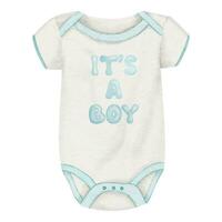 baby bodysuit voor jongen. schattig blauw romper voor zuigeling jongen. pasgeboren kleren. zijn een jongen. waterverf illustratie. geïsoleerd uitnodigingen, baby douche, groet kaarten, afdrukken, affiches, stickers, verpakking vector