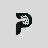 p logo met stempel vector