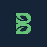 b logo met bladeren vector
