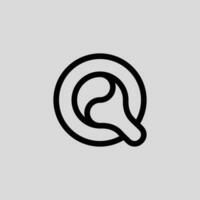 minimalistische brief q logo vector