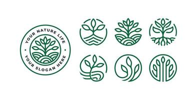 set van natuur logo-ontwerp vector