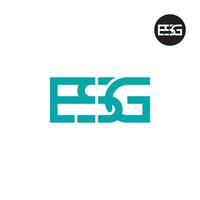 brief esg monogram logo ontwerp vector