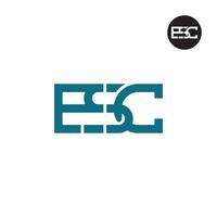 brief Esc monogram logo ontwerp vector