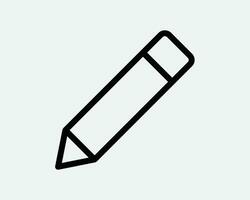 potlood Bewerk icoon pen editor app web schrijven trek kunst tekening gereedschap onderwijs school- kantoor bedrijf zwart wit schets lijn vorm teken symbool vector