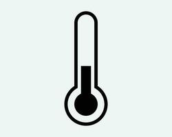 thermometer icoon temperatuur meten meting test heet verkoudheid schaal meten gereedschap medisch zwart wit vorm lijn schets teken symbool eps vector