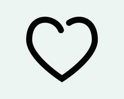 hart symbool icoon liefde teken romance romantisch gevoelens bruiloft valentijnsdag Valentijn minnaar ontwerp passie hartslag zwart wit schets vorm eps vector