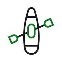 kano icoon duokleur groen zwart sport symbool illustratie. vector