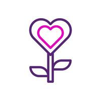 bloem liefde icoon duokleur roze Purper kleur moeder dag symbool illustratie. vector