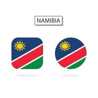 vlag van Namibië 2 vormen icoon 3d tekenfilm stijl. vector