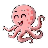 schattige octopus cartoon op witte achtergrond vector