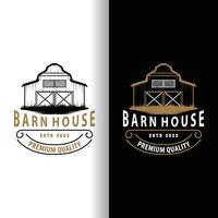 landbouw boerderij schuur logo, gemakkelijk retro stijl wijnoogst gebouw sjabloon illustratie ontwerp vector