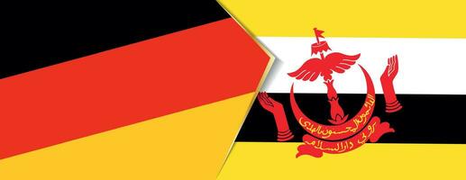 Duitsland en Brunei vlaggen, twee vector vlaggen.