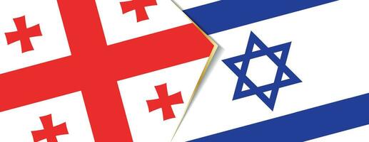 Georgië en Israël vlaggen, twee vector vlaggen.