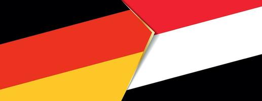 Duitsland en Jemen vlaggen, twee vector vlaggen.