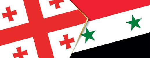 Georgië en Syrië vlaggen, twee vector vlaggen.