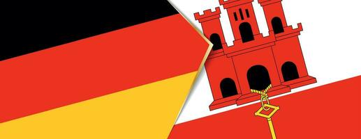 Duitsland en Gibraltar vlaggen, twee vector vlaggen