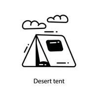 woestijn tent tekening icoon ontwerp illustratie. reizen symbool Aan wit achtergrond eps 10 het dossier vector