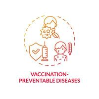 2d helling icoon vaccinatie te voorkomen ziekten concept, geïsoleerd vector, illustratie vertegenwoordigen ouderschap kinderen met Gezondheid problemen. vector