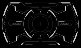 hud sci-fi koppel scherm visie wit meetkundig Aan zwart ontwerp virtueel realiteit futuristische technologie creatief Scherm vector