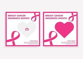 borstkanker bewustzijn maand ontwerp. roze lintbanner voor borstkanker vector