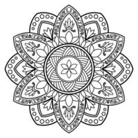 oude kunst mandala patroon met zwart schets Aan wit achtergrond. geschikt voor volwassen kleur boek Pagina's. mandala kunst behandeling ontwerp. vector illustratie.