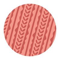 ronde sticker. vector rood gebreid textiel lapwerk. het beste voor web, afdrukken en nieuw jaar element, Kerstmis cirkel decoratie, winter ontwerp element voor ansichtkaart, kaart, folder.