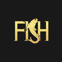 luxe gouden vis logo ontwerp vector