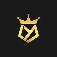 luxe brief y met kroon logo vector