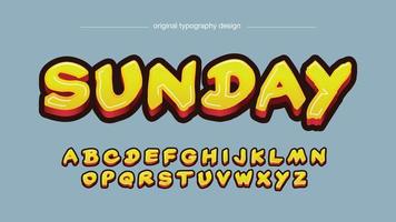 gele 3d vetgedrukte penseelscript typografie vector