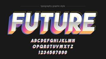 chroom kleurrijke futuristische typografie vector