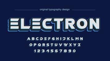 blauwe futuristische typografie in hoofdletters vector