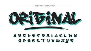 zwart en groen vetgedrukte penseelgraffiti-typografie vector