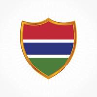 de vlag van Gambia met schildframe vector
