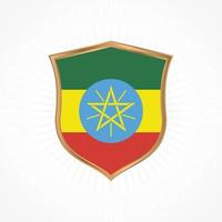 ethiopië vlag vector met schild frame