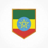 ethiopië vlag vector met schild frame