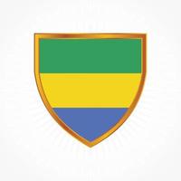 Gabon vlag vector met schild frame