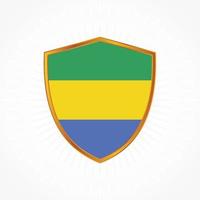 Gabon vlag vector met schild frame