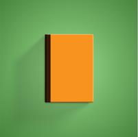 Realistisch kleurrijk boek met groene achtergrond en schaduw, vectorillustratie