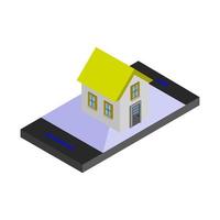 koop huis isometrisch op een witte achtergrond vector