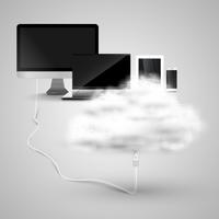 Apparaten verbinden zich met de cloud vector