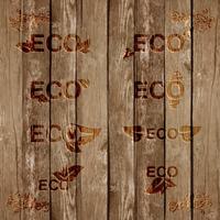 Eco ondertekent bevels op hout, vector