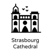 kathedraal en oriëntatiepunt van straatsburg vector