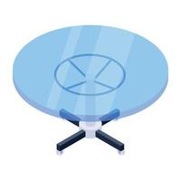 ronde glazen tafel vector