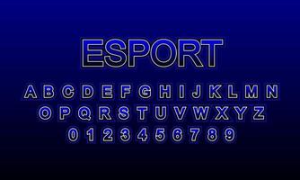 esport lettertype alfabet vector