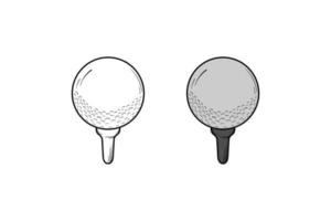 golfbal hand getekende illustratie schets en kleur vector