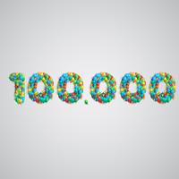 Nummer gemaakt door kleurrijke ballonnen, vector