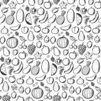 fruit doodle hand tekenen naadloos patroon vector